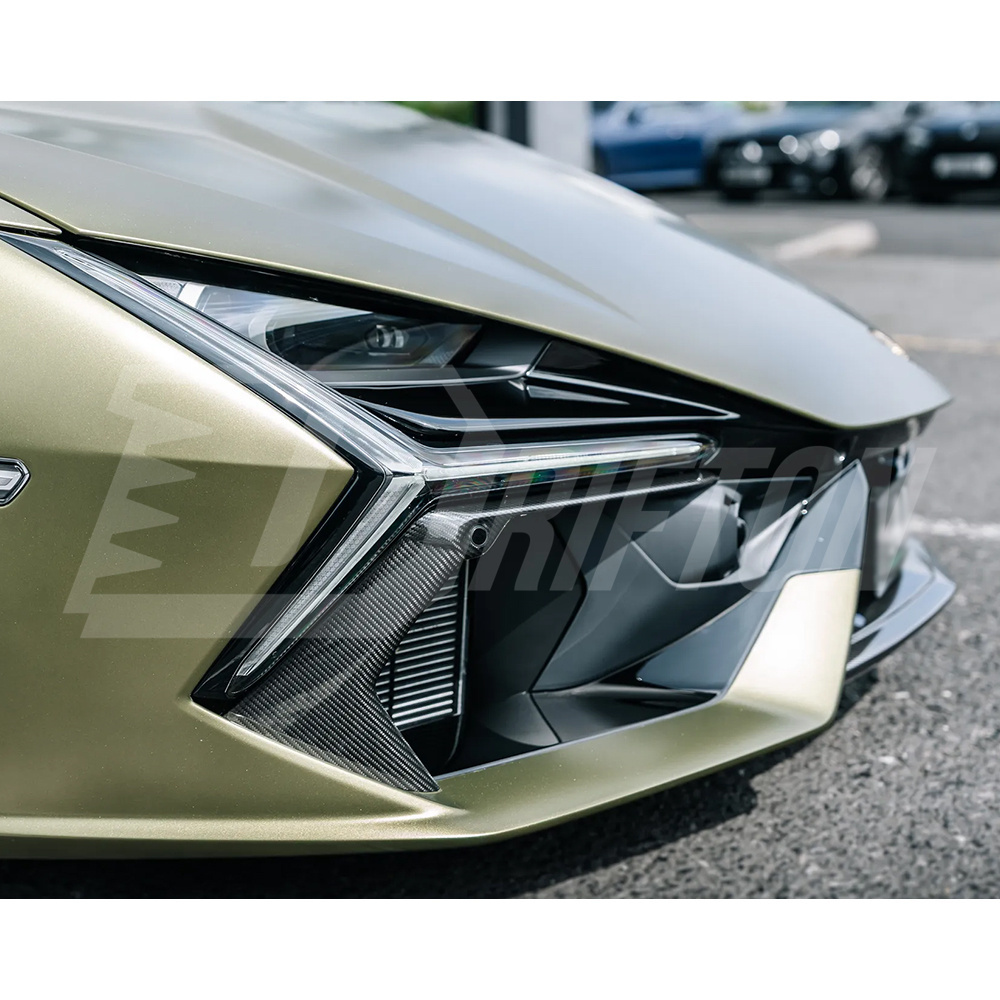 OEM Style Dry Carbon Fiber Front Bumper Side Air Vent Cover Trims For Lamborghini Revuelto 2023-ON