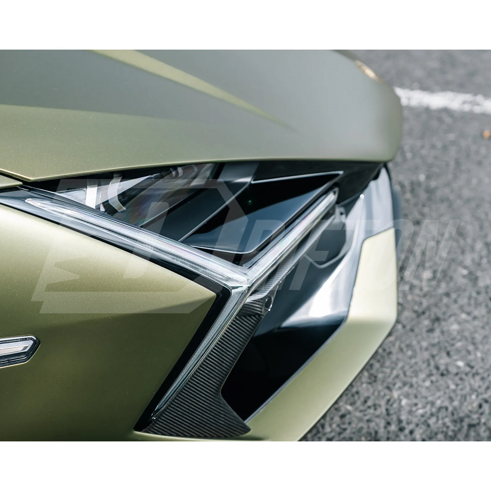 OEM Style Dry Carbon Fiber Front Bumper Side Air Vent Cover Trims For Lamborghini Revuelto 2023-ON