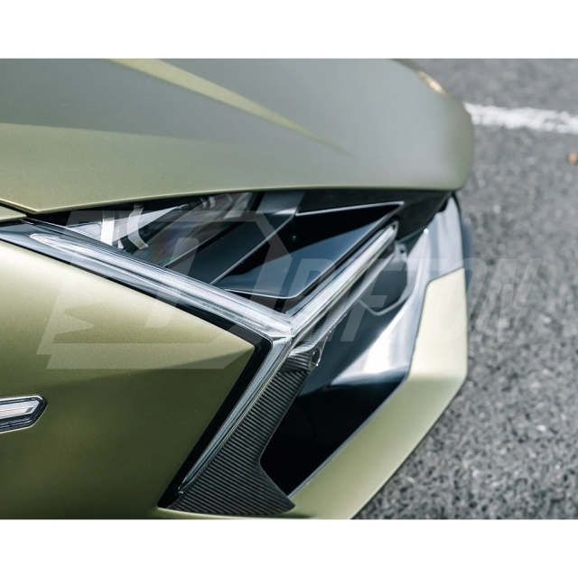 OEM Style Dry Carbon Fiber Front Bumper Side Air Vent Cover Trims For Lamborghini Revuelto 2023-ON