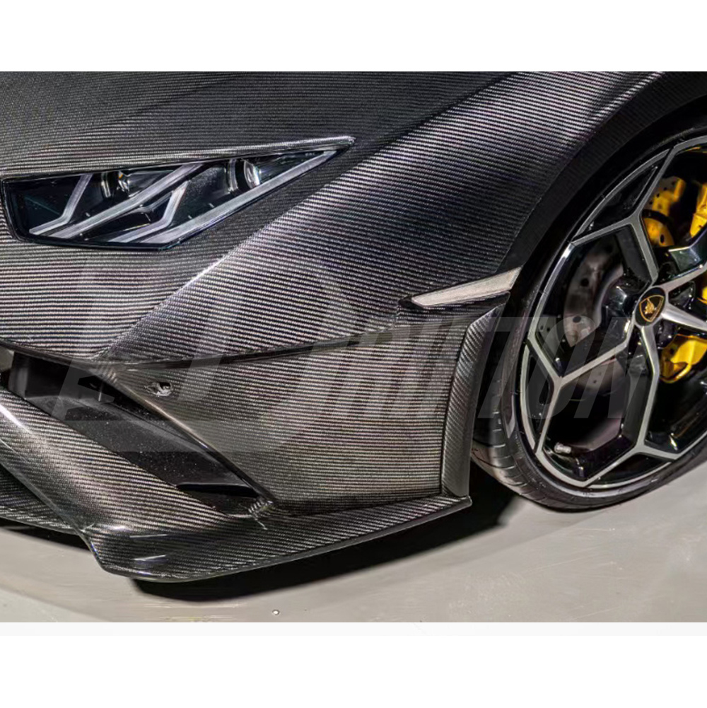 OEM Style Dry Carbon Fiber Front Bumper Side Splitters Uprights For Lamborgh (5)