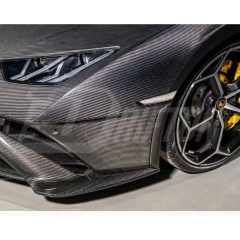 OEM Style Dry Carbon Fiber Front Bumper Side Splitters Uprights For Lamborghini Huracan STO 2021-2025