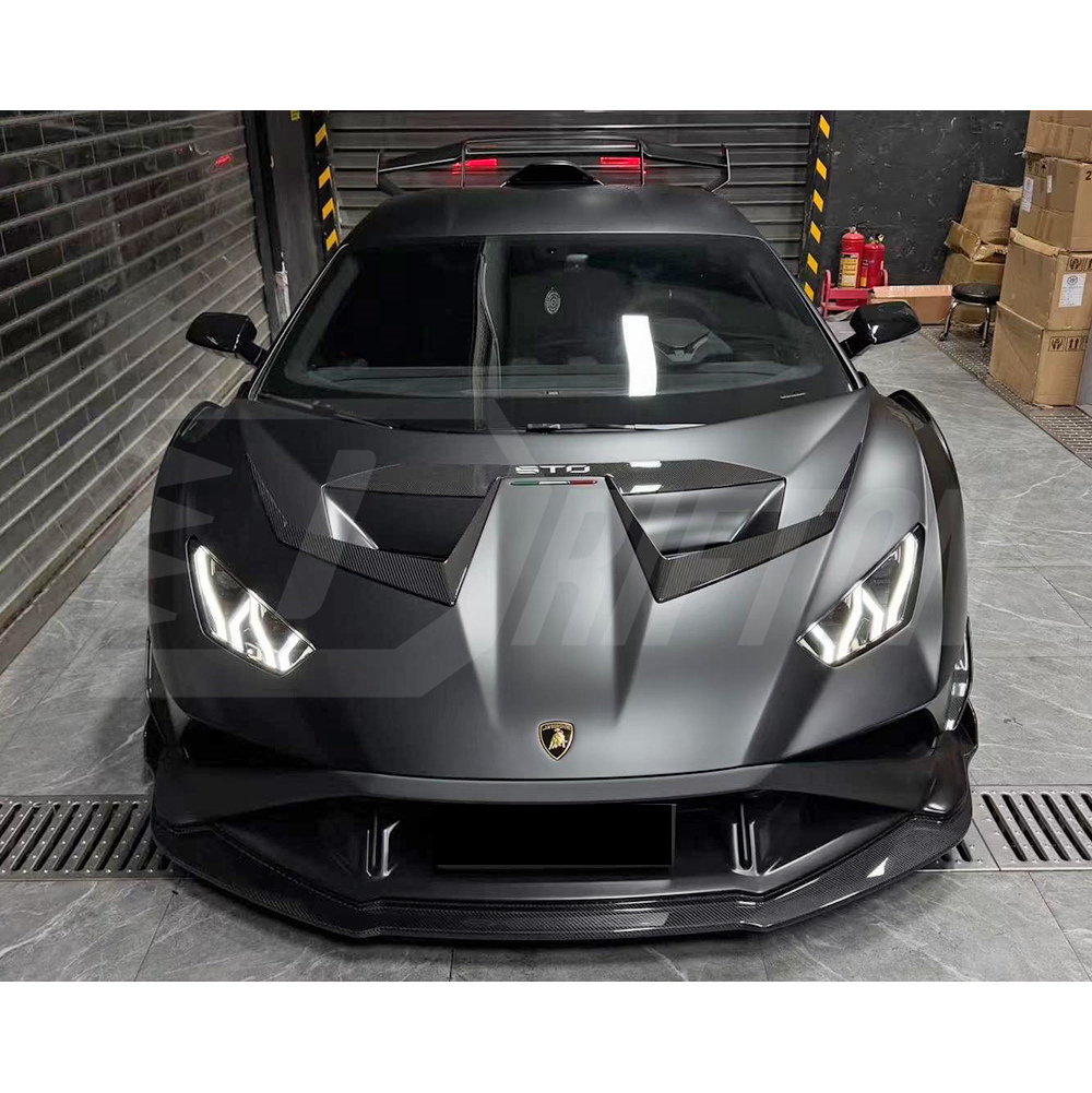 Vorsteiner Style Dry Carbon Fiber Front Bumper Canards For Lamborghini Huracan STO 2021-2025