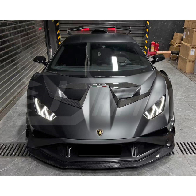 Vorsteiner Style Dry Carbon Fiber Front Bumper Canards For Lamborghini Huracan STO 2021-2025