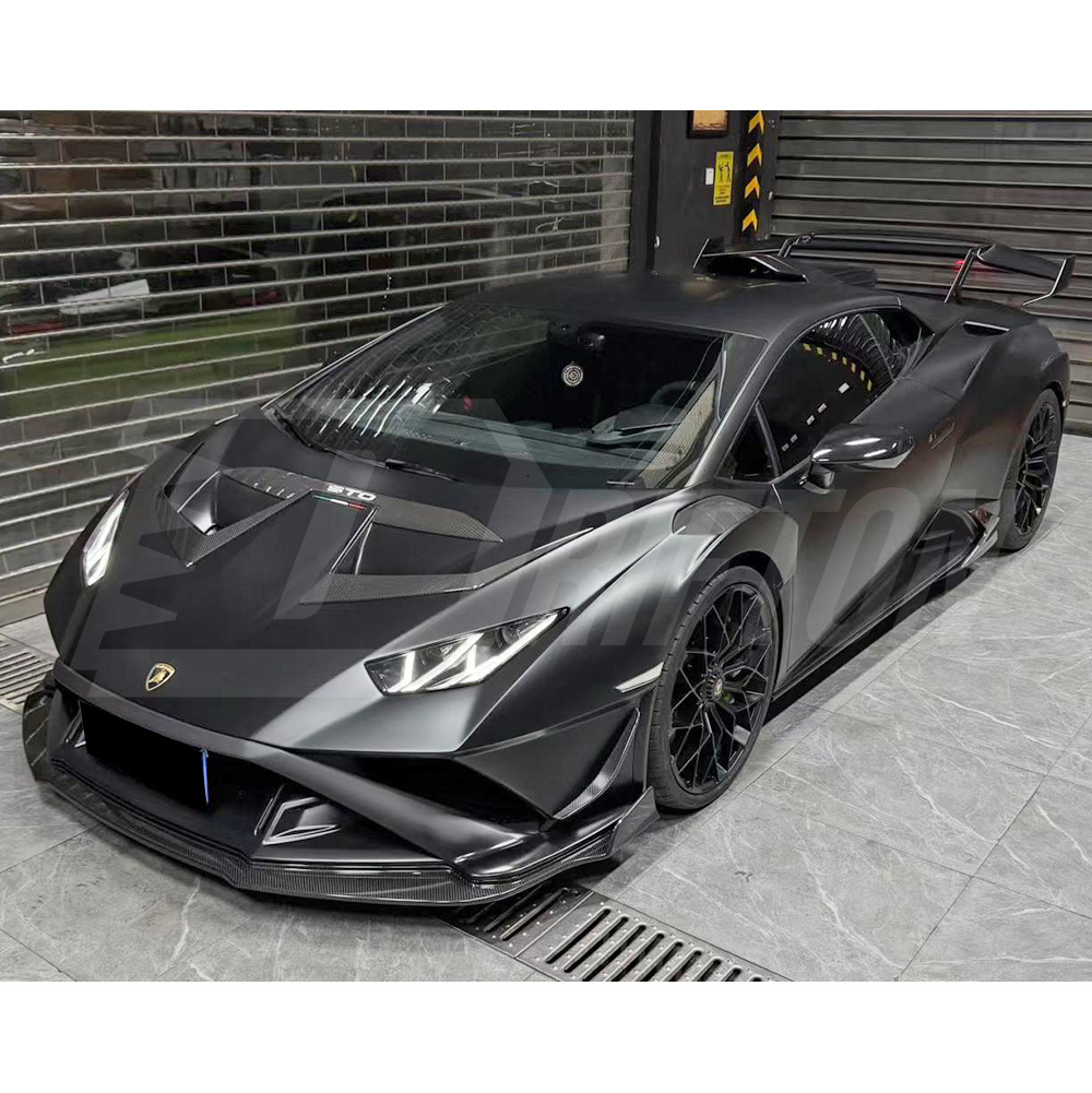 Vorsteiner Style Dry Carbon Fiber Front Bumper Canards For Lamborghini Huracan STO 2021-2025