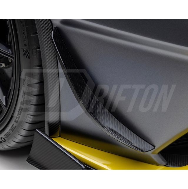 Vorsteiner Style Dry Carbon Fiber Front Bumper Canards For Lamborghini Huracan STO 2021-2025