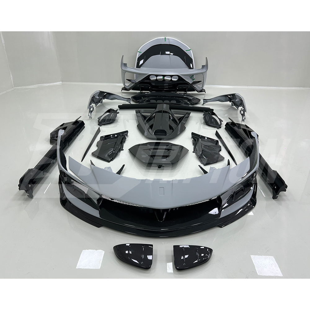 F9XX Mansory Style Dry Carbon Fiber Wide Body Kits For Ferrari SF90 Stradale & Spider