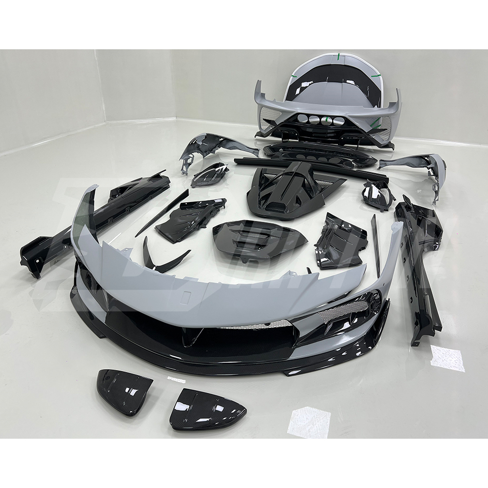 F9XX Mansory Style Dry Carbon Fiber Wide Body Kits For Ferrari SF90 Stradale & Spider