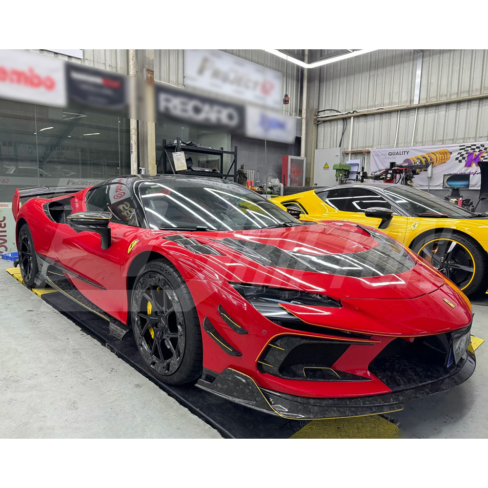 F9XX Mansory Style Dry Carbon Fiber Wide Body Kits For Ferrari SF90 Stradale & Spider