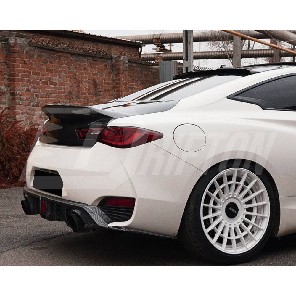 High Kick Style Carbon Fiber Rear Trunk Boot Lid For Infiniti Q60 2016-2022