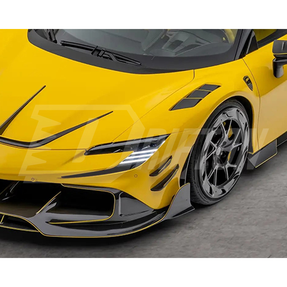 Mansory Soft Style Dry Carbon Fiber Front Canards For Ferrari SF90 Stradale & Spider