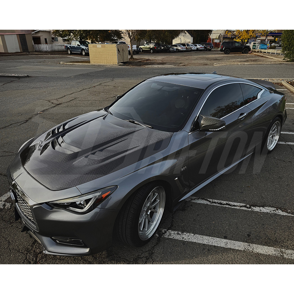 VA Style Honeycomb Carbon Fiber Bonnet Hood For Infiniti Q60 2016-2022