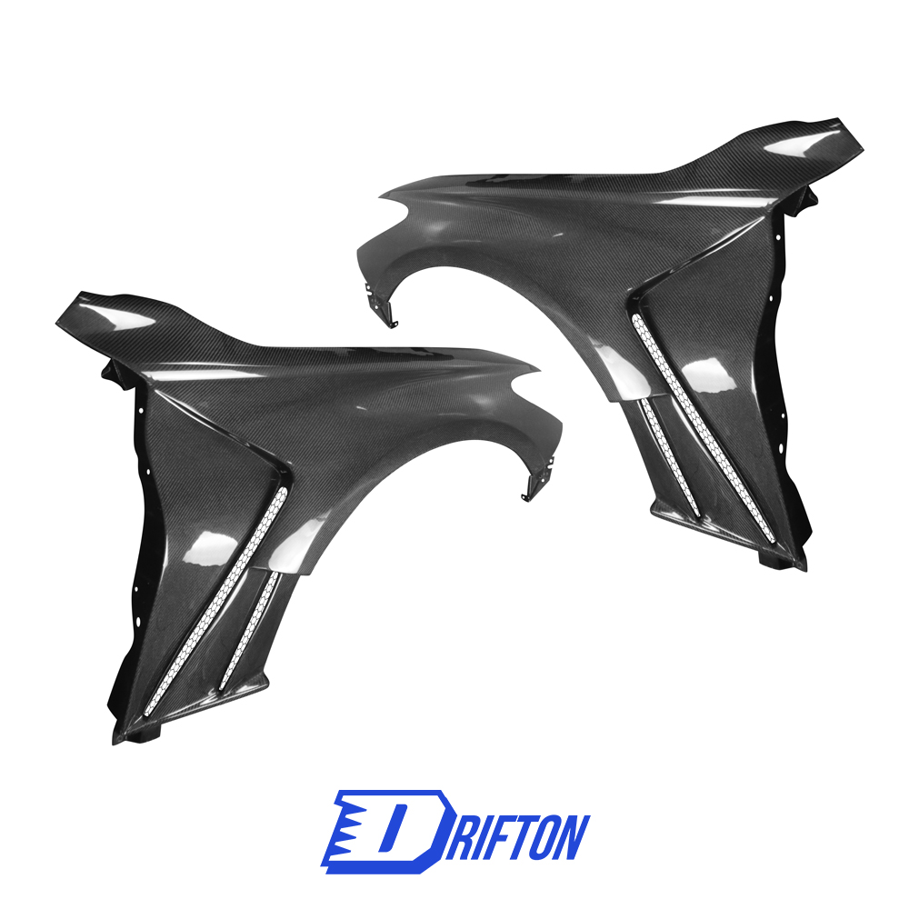 Vented V3 Style Carbon Fiber Front Fenders For Infiniti Q60 2016-2022