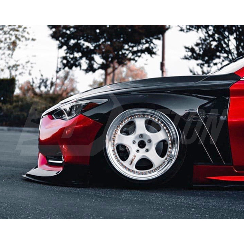 Vented V3 Style Carbon Fiber Front Fenders For Infiniti Q60 2016-2022