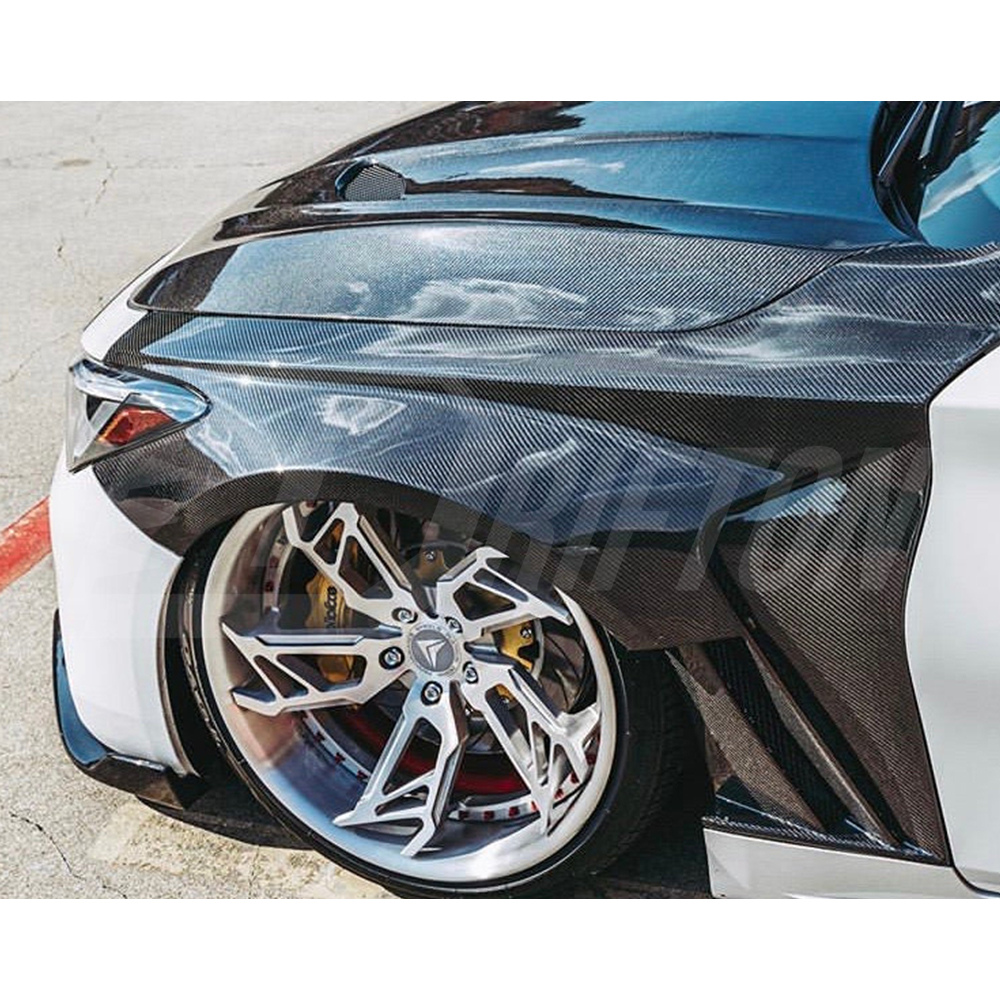 Vented V3 Style Carbon Fiber Front Fenders For Infiniti Q60 2016-2022