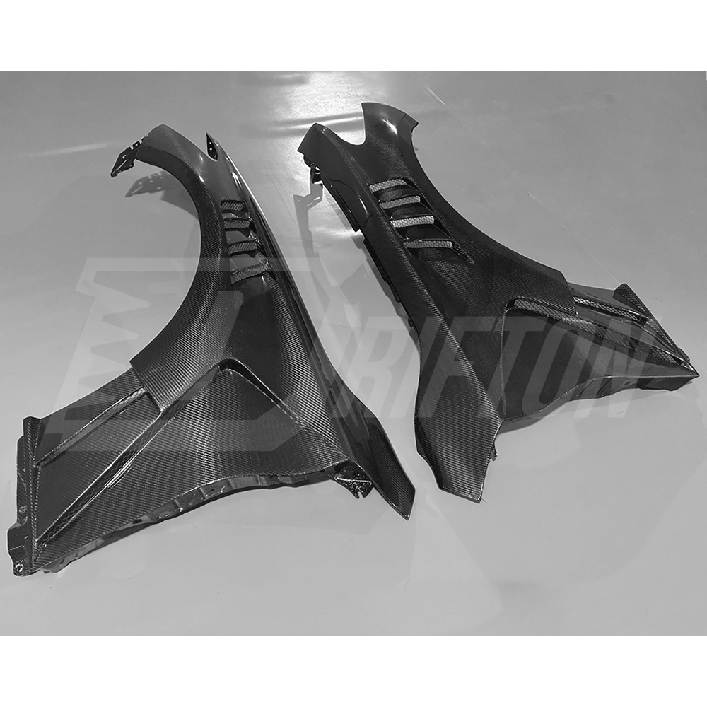 Vented V4 Style Carbon Fiber Front Fenders For Infiniti Q60 2016-2022