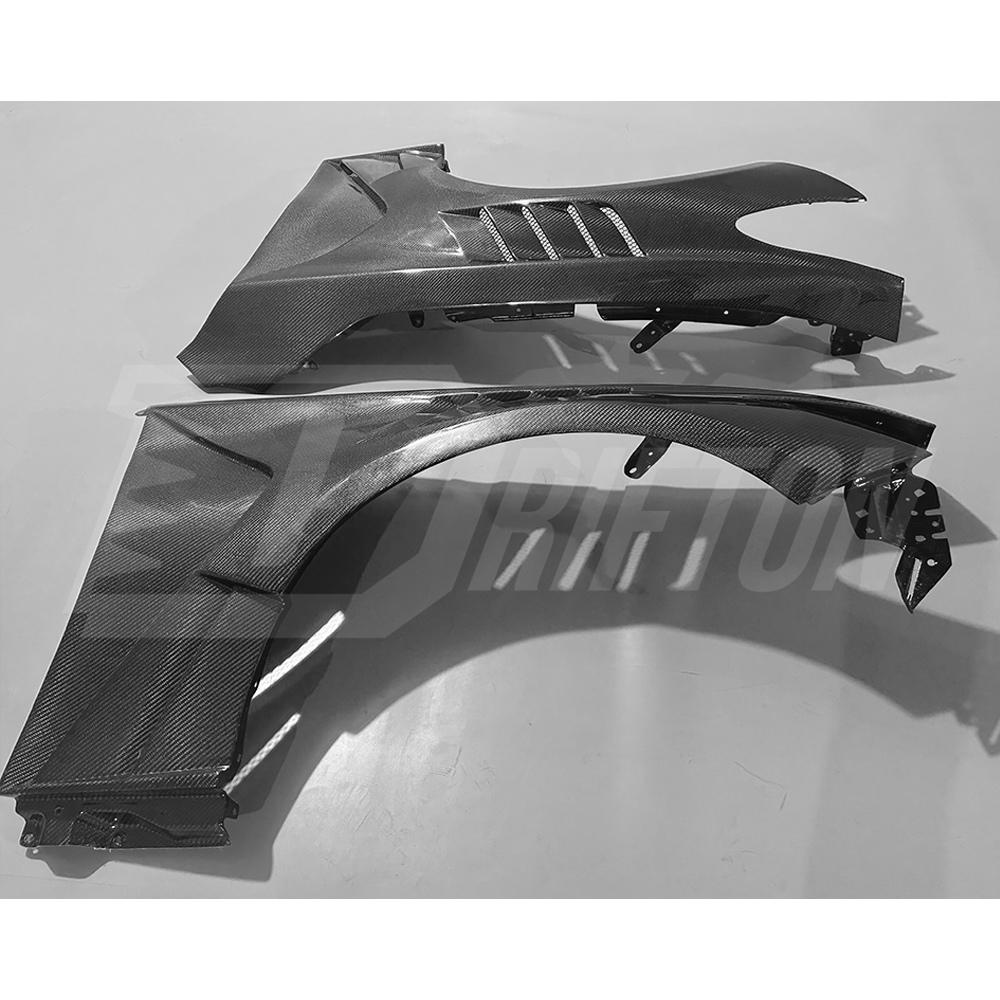 Vented V4 Style Carbon Fiber Front Fenders For Infiniti Q60 2016-2022