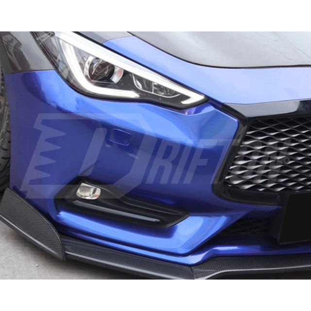 3PCS Style Carbon Fiber Front Lip For Infiniti Q60 2016-2022