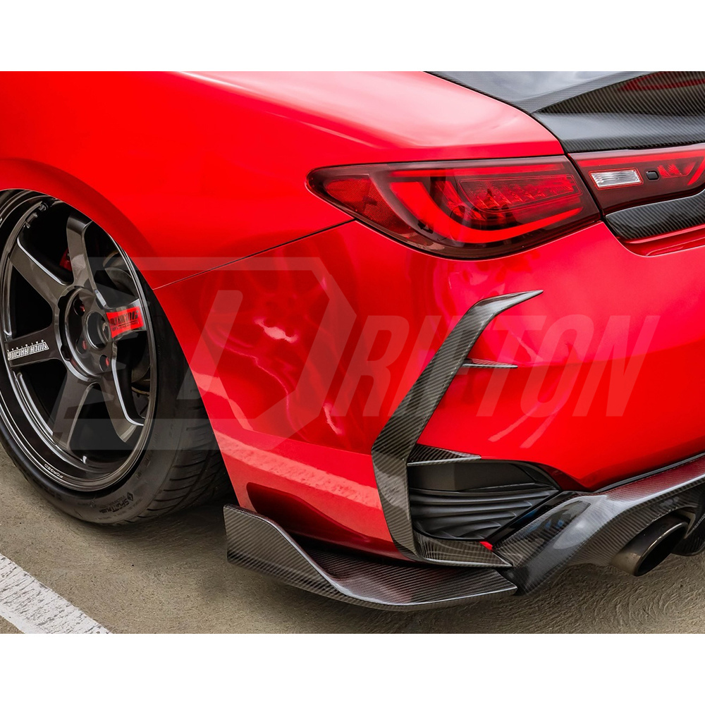 Carbon Fiber Rear Bumper C-Blades Canard Fins For Infiniti Q60 2016-2022
