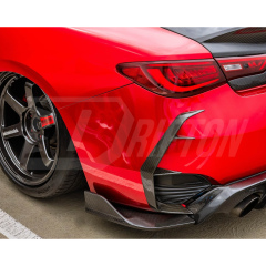 Carbon Fiber Rear Bumper C-Blades Canard Fins For Infiniti Q60 2016-2022