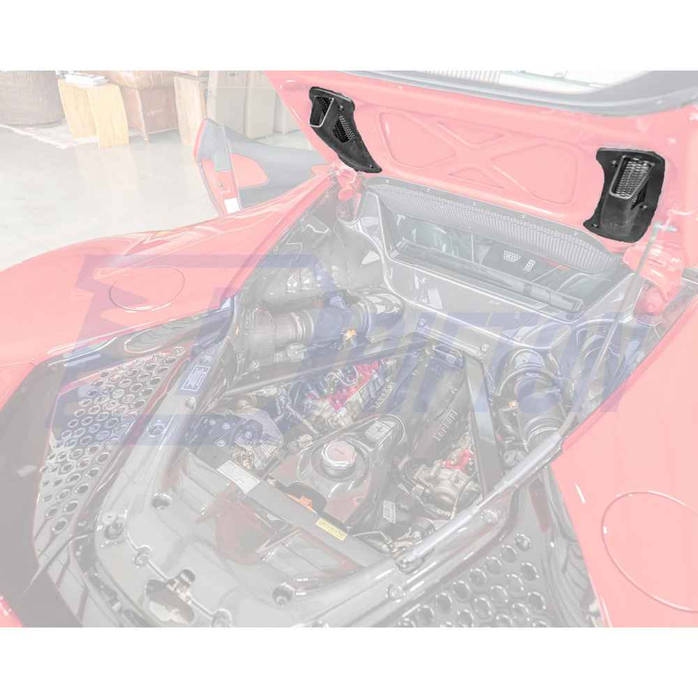 Dry Carbon Fiber Rear Engine Bay Lid Air Ducts For Ferrari SF90 Stradale