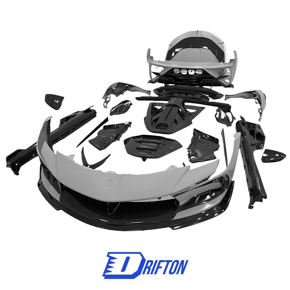 F9XX Mansory Style Dry Carbon Fiber Wide Body Kits For Ferrari SF90 Stradale & Spider