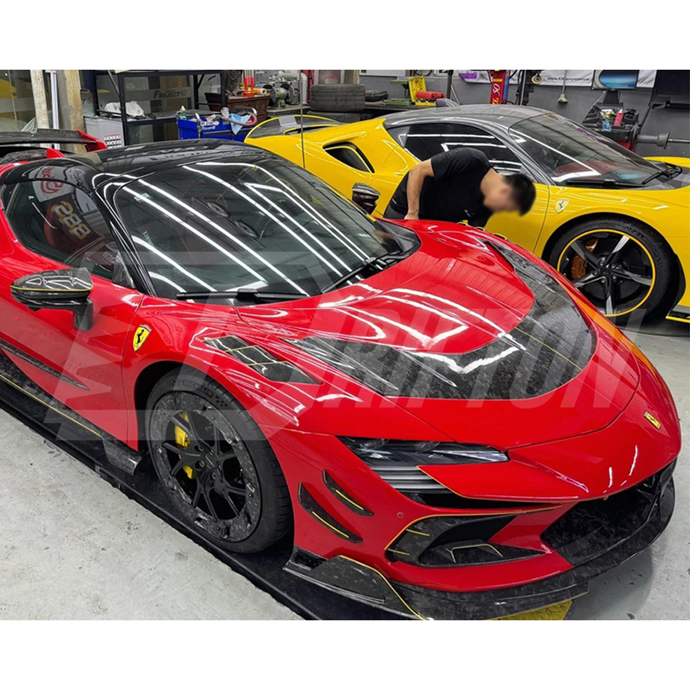 F9XX Mansory Style Dry Carbon Fiber Wide Body Kits For Ferrari SF90 Stradale & Spider