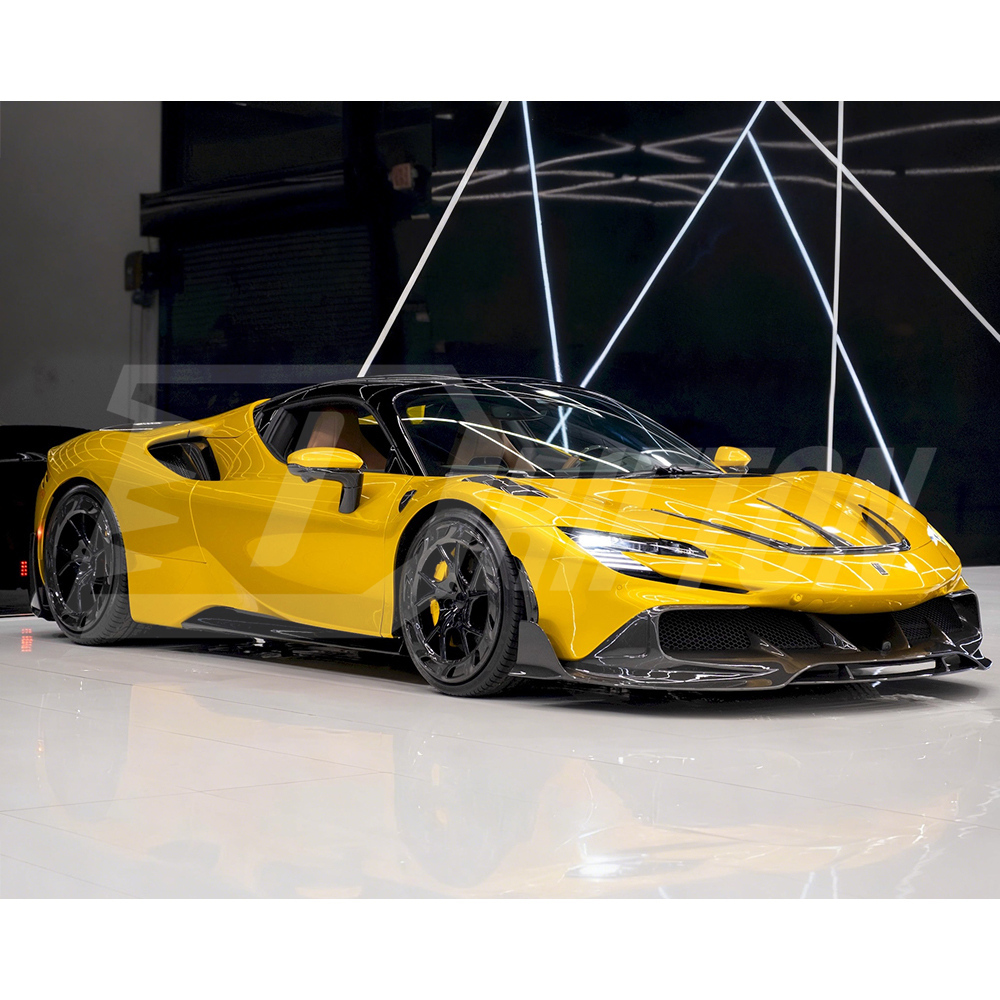 Mansory Soft Style Dry Carbon Fiber Hood Vent Trim For Ferrari SF90 Stradale & Spider