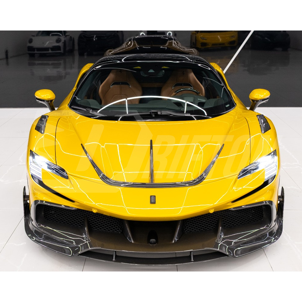 Mansory Soft Style Dry Carbon Fiber Hood Vent Trim For Ferrari SF90 Stradale & Spider