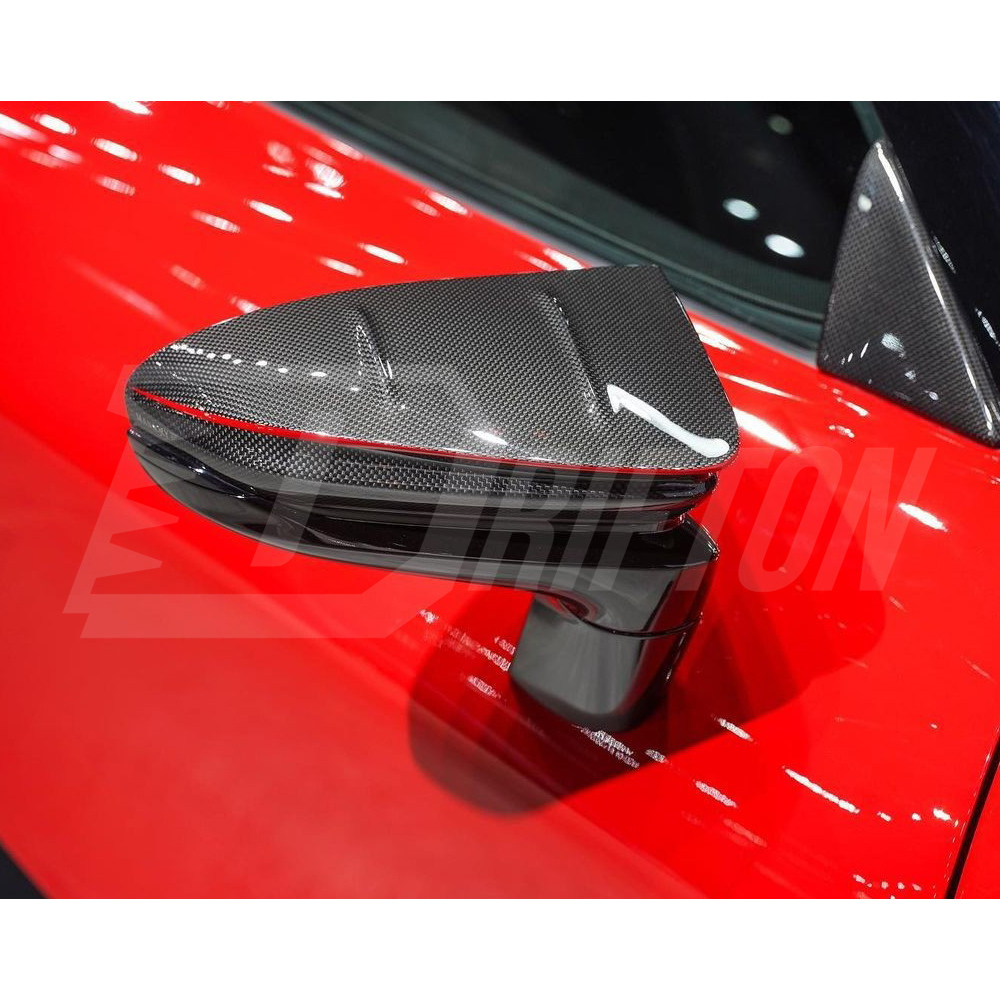 Mansory Style Dry Carbon Fiber Side Mirror Caps For Ferrari SF90 Stradale & Spider