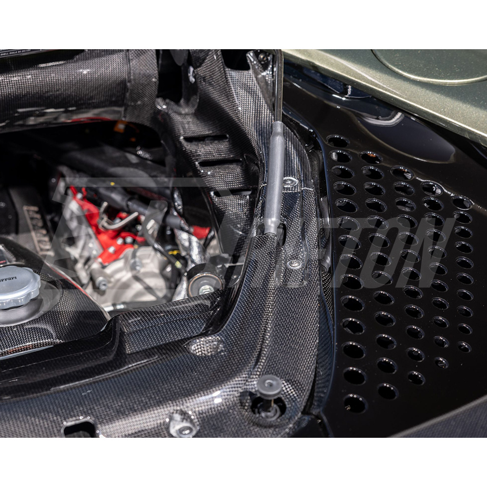 OEM Style Dry Carbon Fiber Engine Bay Compartment Set Cover Kit For Ferrari SF90 Spider