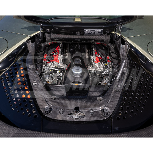 OEM Style Dry Carbon Fiber Engine Bay Compartment Set Cover Kit For Ferrari SF90 Spider