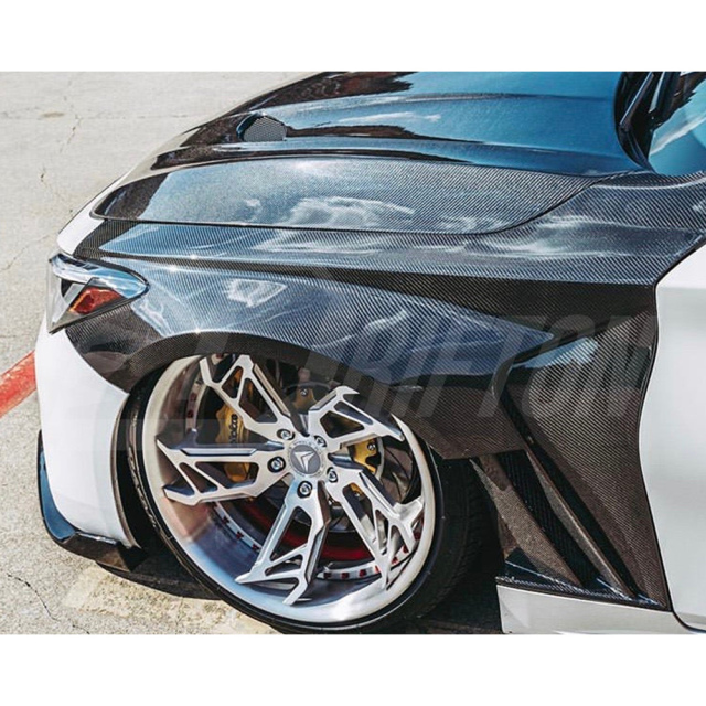 Vented V3 Style Carbon Fiber Front Fenders For Infiniti Q60 2016-2022