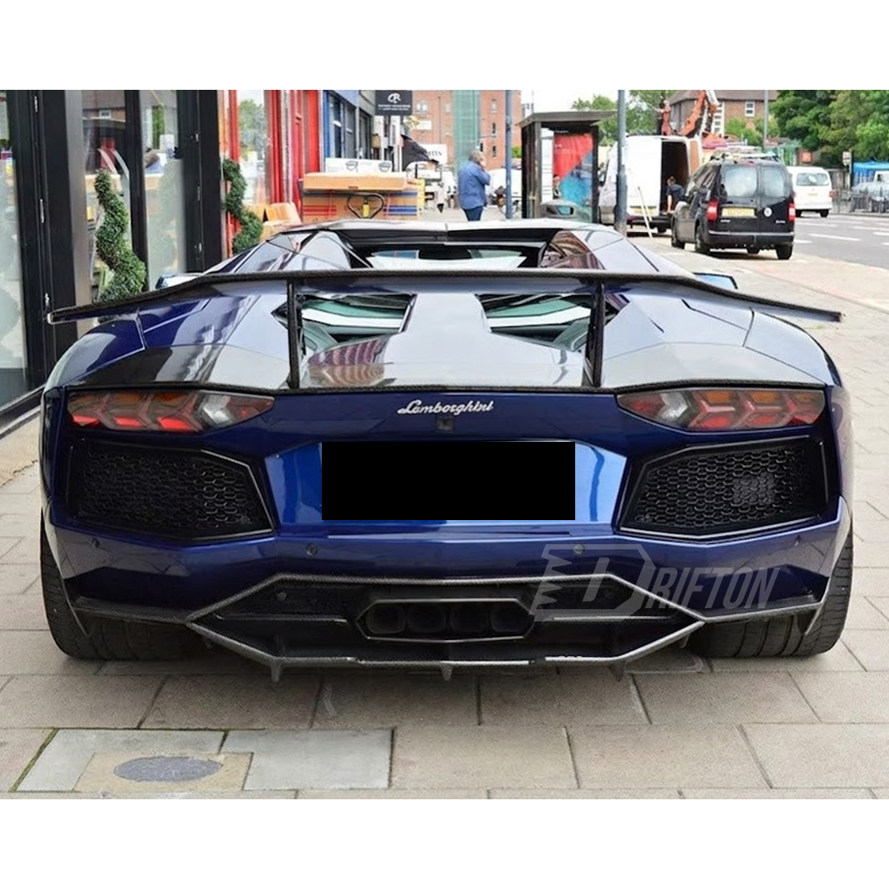 DMC Style Dry Carbon Fiber Rear Spoiler Wing With Base Lid For Lamborghini Aventador & S & SV  LP700 LP740 LP750 2011-2021