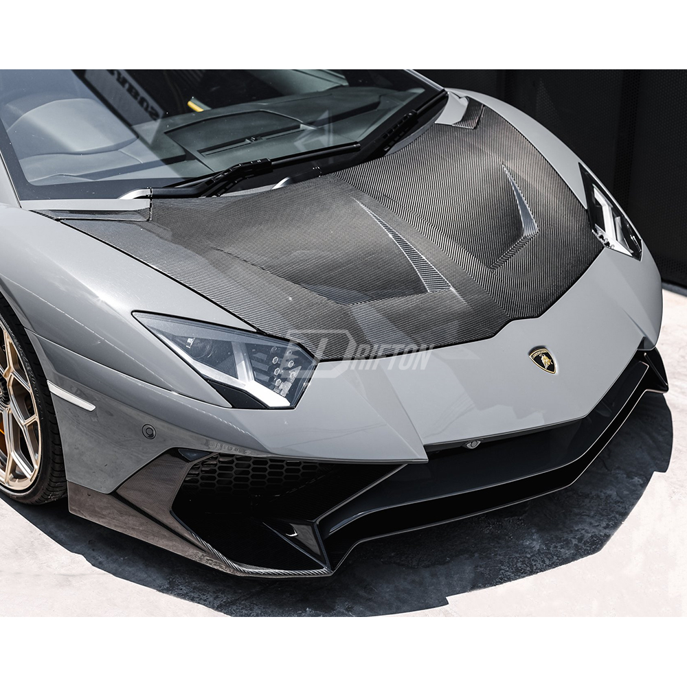 LP750 SV Style Partial Exposed Dry Carbon Fiber Front Bumper For Lamborghini Aventador & S & SV  LP700 LP740 LP750 2011-2021