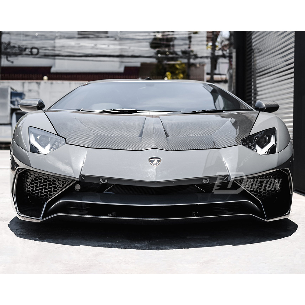 LP750 SV Style Partial Exposed Dry Carbon Fiber Front Bumper For Lamborghini Aventador & S & SV  LP700 LP740 LP750 2011-2021