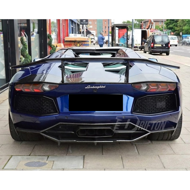 DMC Style Dry Carbon Fiber Rear Spoiler Wing With Base Lid For Lamborghini Aventador & S & SV  LP700 LP740 LP750 2011-2021
