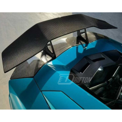 DMC Style Dry Carbon Fiber Rear Spoiler Wing With Base Lid For Lamborghini Aventador & S & SV  LP700 LP740 LP750 2011-2021