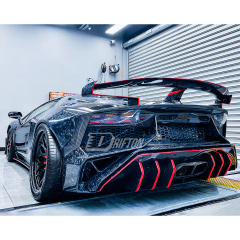 LP750 SV Style Full Exposed Dry Forged Carbon Fiber Rear Bumper For Lamborghini Aventador & S & SV  LP700 LP740 LP750 2011-2021