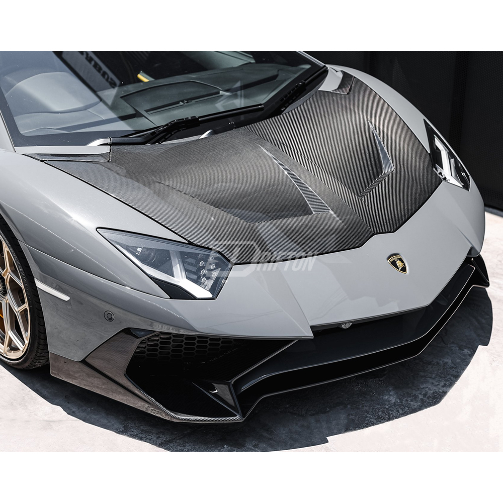 LP750 SV Style Partial Exposed Dry Carbon Fiber Front Bumper For Lamborghini Aventador & S & SV  LP700 LP740 LP750 2011-2021