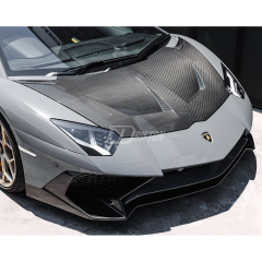 LP750 SV Style Partial Exposed Dry Carbon Fiber Front Bumper For Lamborghini Aventador & S & SV  LP700 LP740 LP750 2011-2021