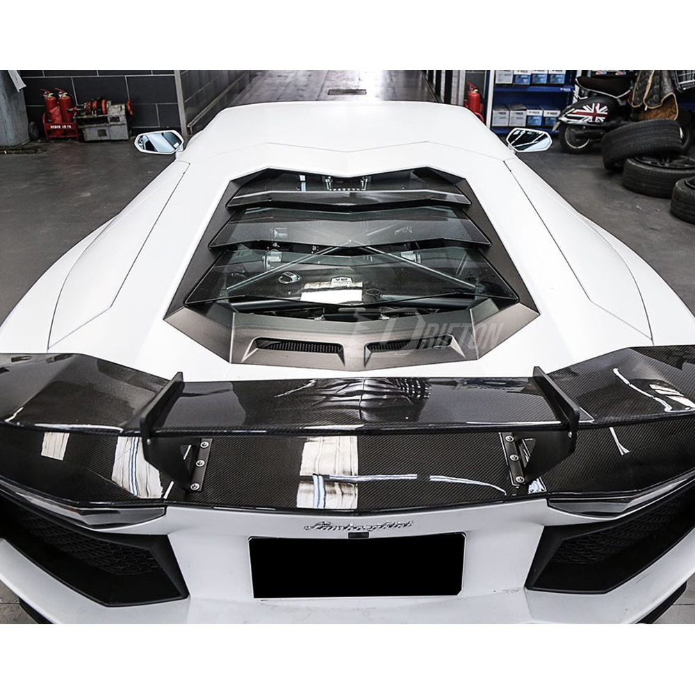 RevoZport Style Dry Carbon Fiber Rear Spoiler Wing For Lamborghini Aventador & S & SV  LP700 LP740 LP750 2011-2021