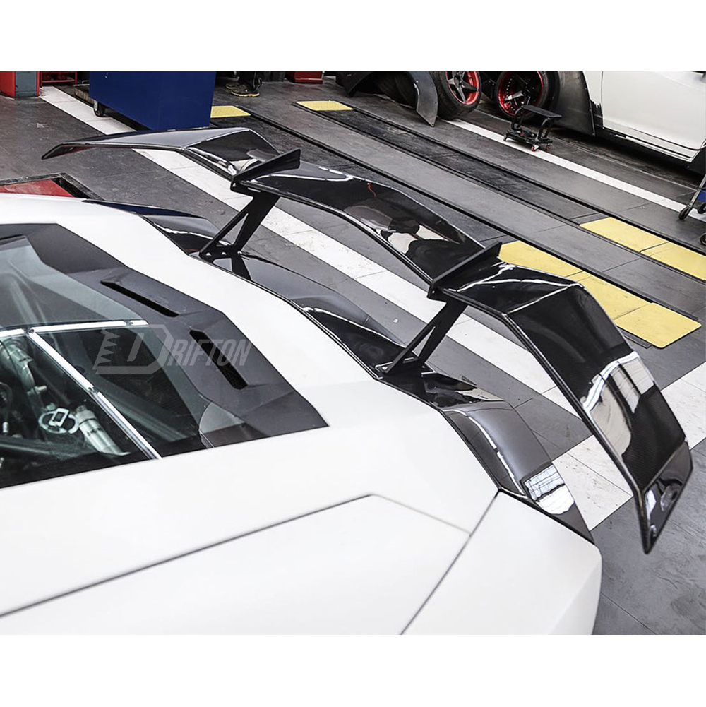 RevoZport Style Dry Carbon Fiber Rear Spoiler Wing For Lamborghini Aventador & S & SV  LP700 LP740 LP750 2011-2021