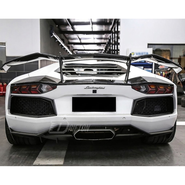 RevoZport Style Dry Carbon Fiber Rear Spoiler Wing For Lamborghini Aventador & S & SV  LP700 LP740 LP750 2011-2021