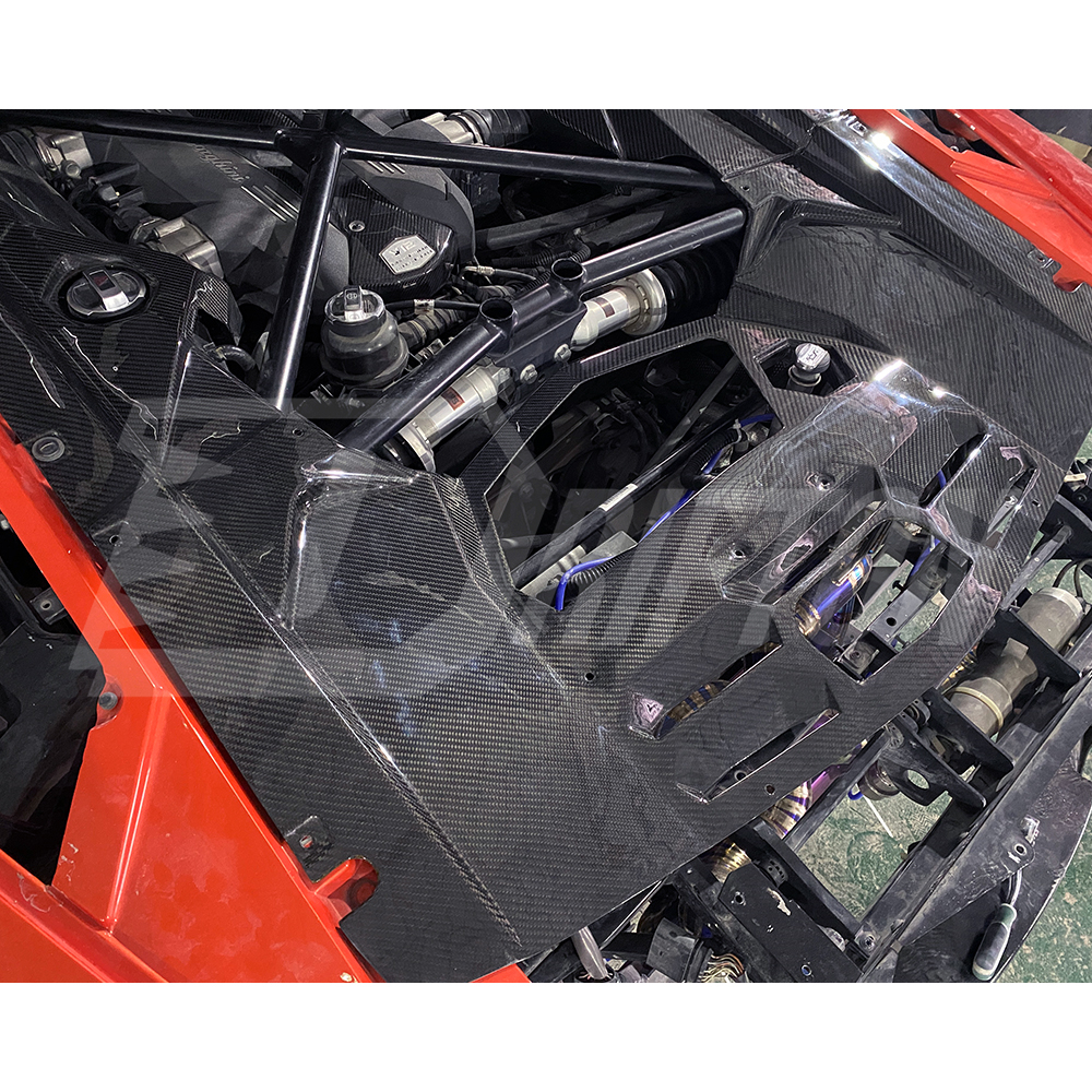 Dry Carbon Fiber Engine Bay Panel Set For Lamborghini Aventador LP700 Coupe 2011-2015
