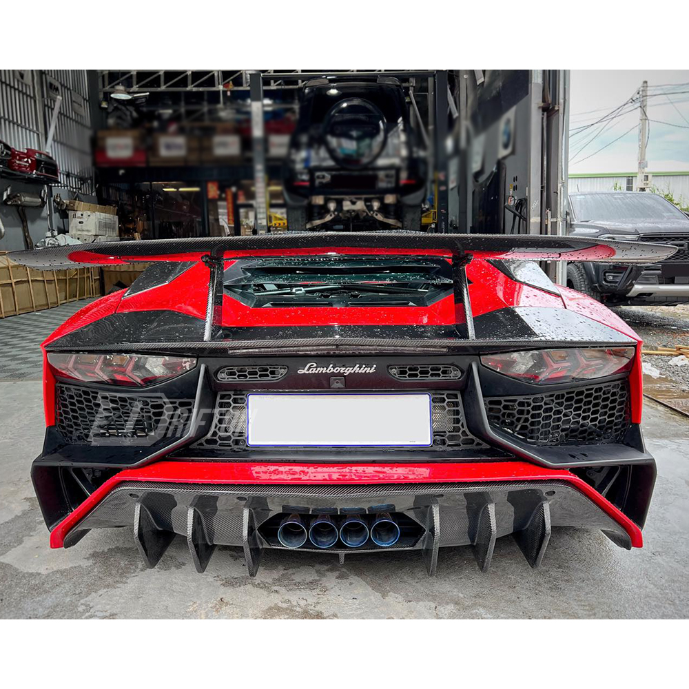 LP750 SV Style Dry Carbon Fiber Rear Spoiler Trunk Base Lid For Lamborghini Aventador LP700 2011-2015