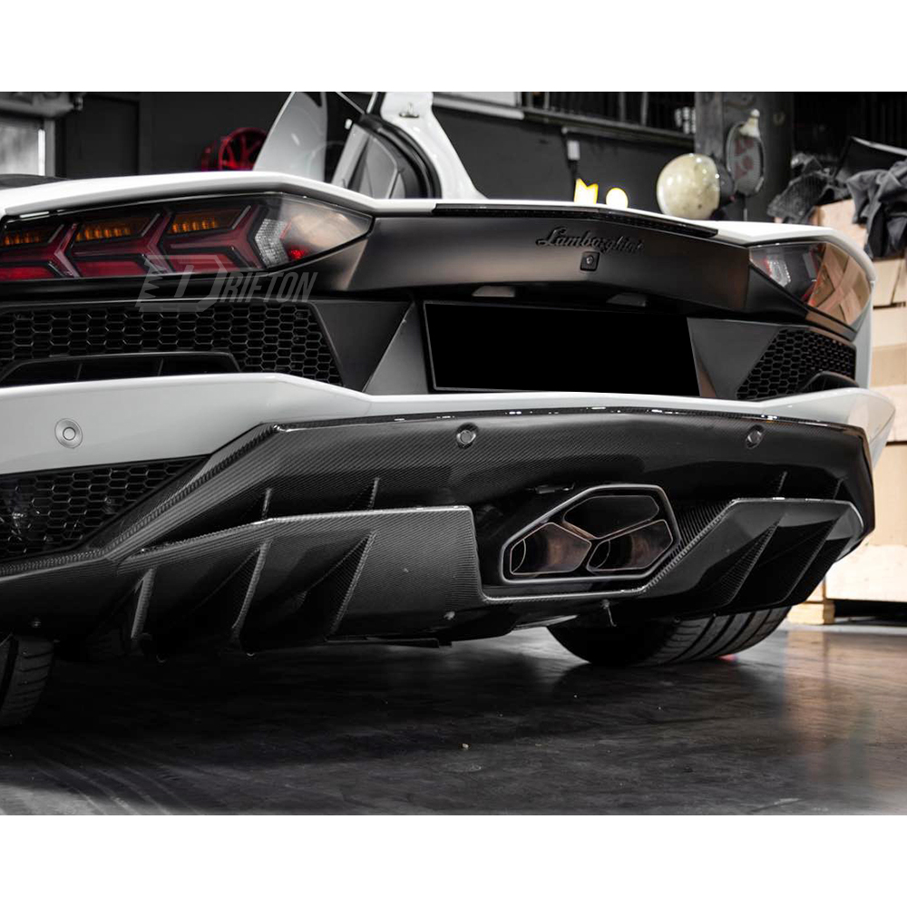 OEM Style Dry Carbon Fiber Rear Diffuser For Lamborghini Aventador S LP740 2016-2021