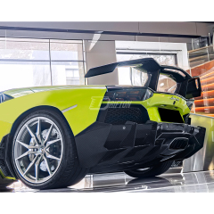 CMST Sytle Dry Carbon Fiber Rear Spoiler Wing With Base Lid For Lamborghini Aventador & S & SV LP700 LP740 LP750 2011-2021