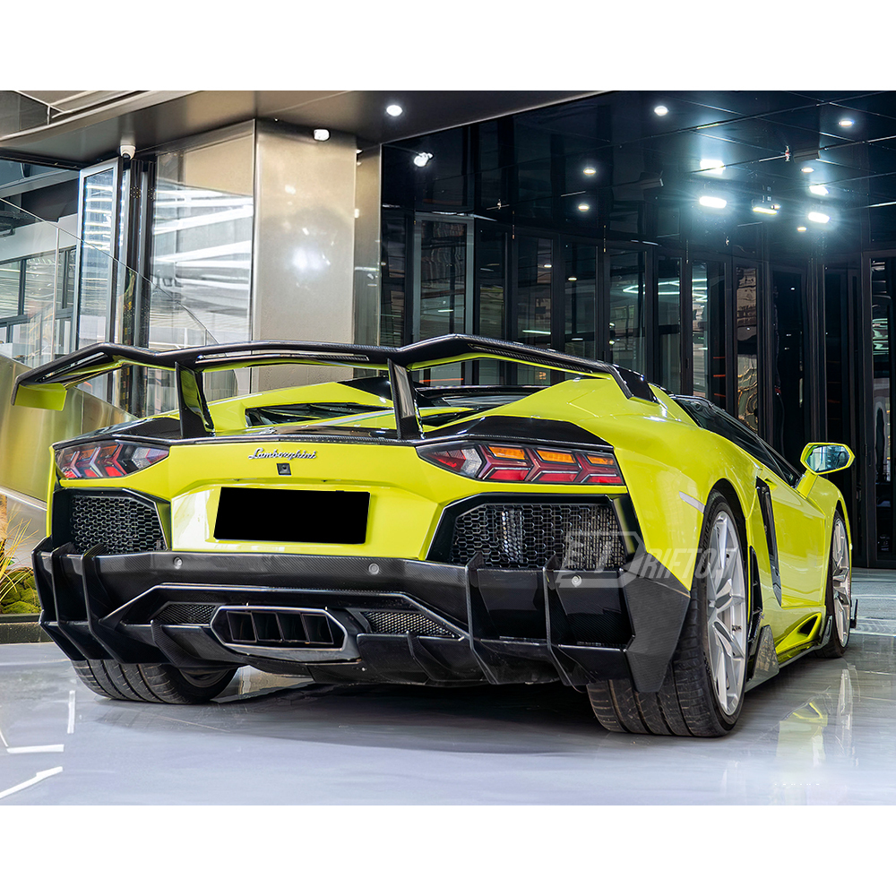 CMST Sytle Dry Carbon Fiber Rear Spoiler Wing With Base Lid For Lamborghini Aventador & S & SV LP700 LP740 LP750 2011-2021