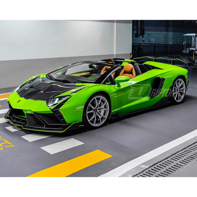 CMST Sytle Full Exposed Dry Carbon Fiber Front End Bumper Fenders Hood Combo For Lamborghini Aventador & S & SV  LP700 LP740 LP750 2011-2021