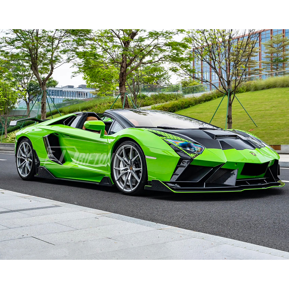 CMST Sytle Full Exposed Dry Carbon Fiber Front End Bumper Fenders Hood Combo For Lamborghini Aventador & S & SV  LP700 LP740 LP750 2011-2021